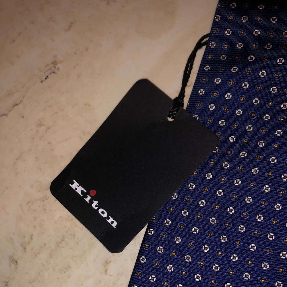 Blue floral design luxury tie (KITON)